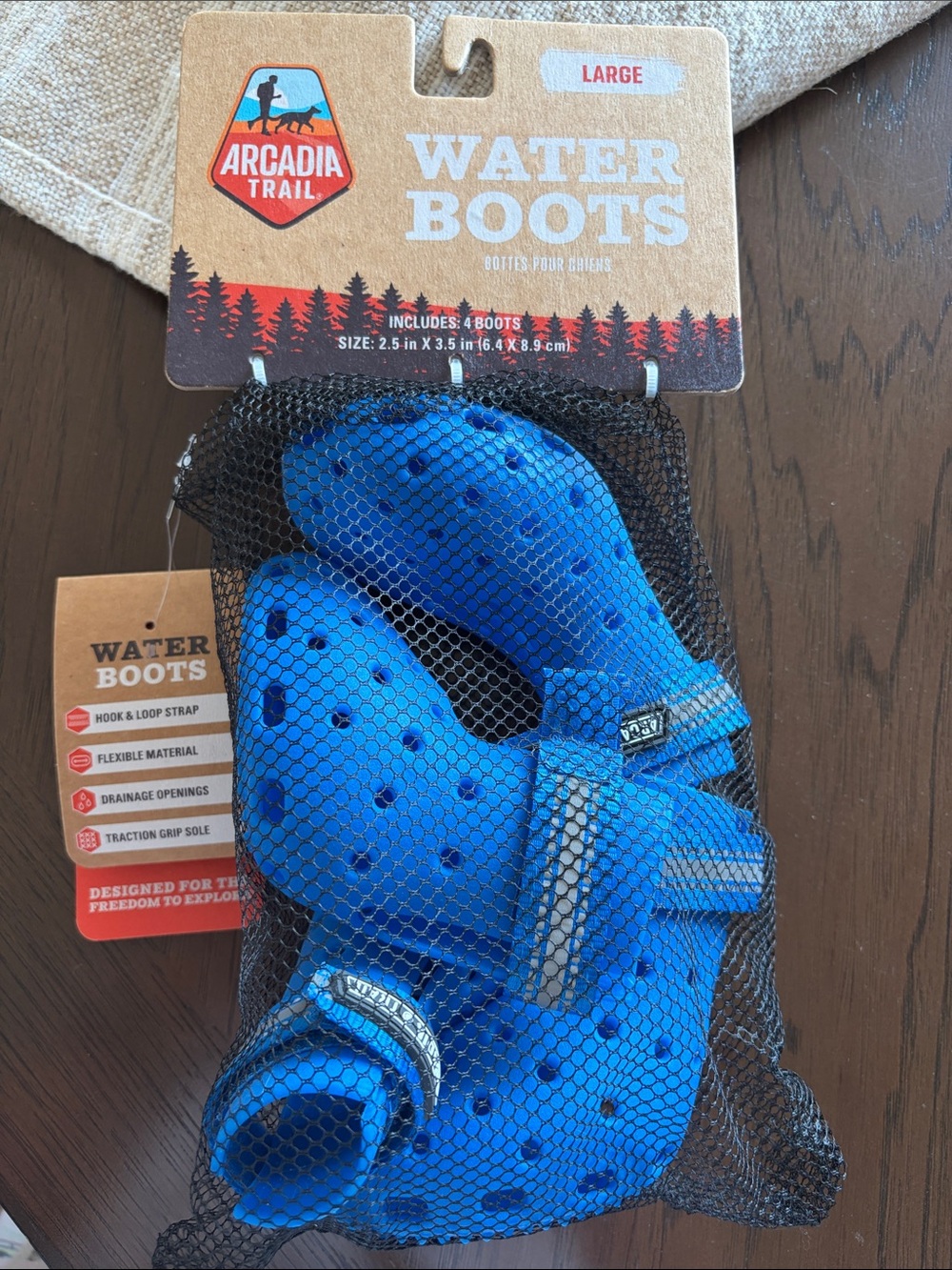 Arcadia Trail Blue Water Boots for Dogs - Large